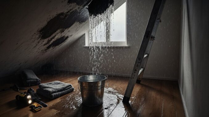 Undichtes Dach reparieren, Wasserleck beheben